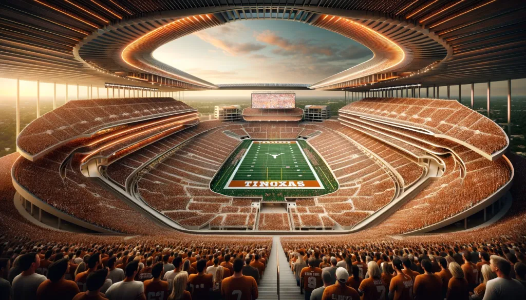 Concept image of Darrell K Royal–Texas Memorial Stadium imagined to seat one million fans