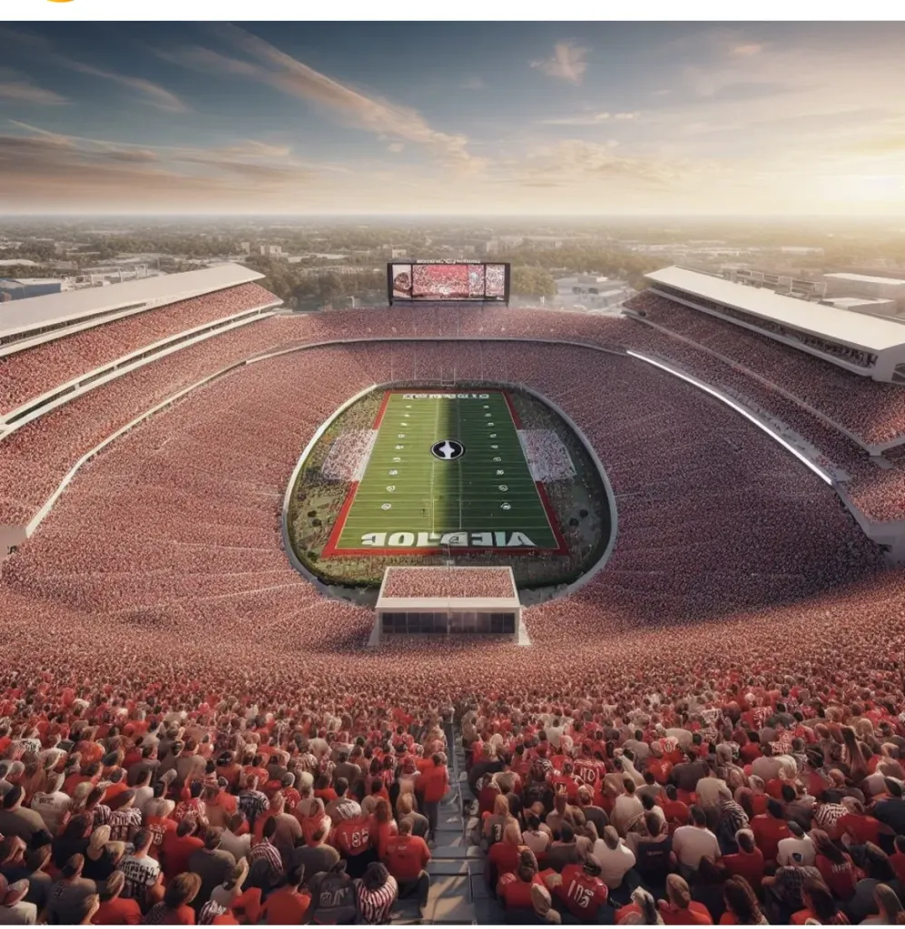 Concept image of Sanford Stadium imagined to seat one million fans